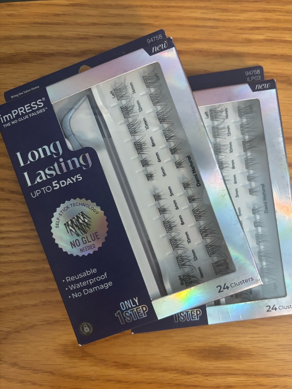 Lot of 2~KISS imPress Long Lasting 5 Day No Glue Eyelash Clusters~20 ea~Reusable